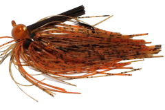 Old Jiggers Copperhead Weedless Football Jig - Brown Orange Craw